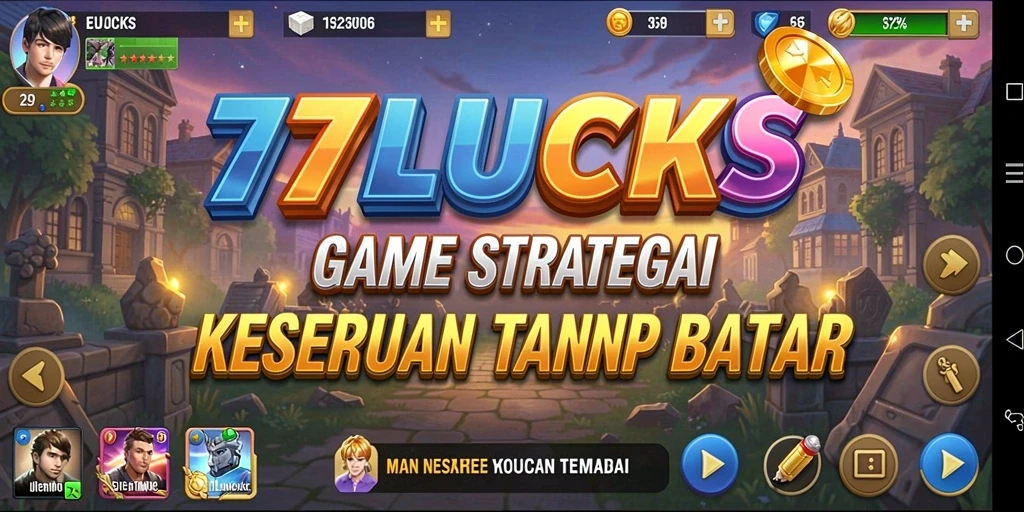 Screenshot gameplay 77LUCKS yang menampilkan aksi strategi epik.