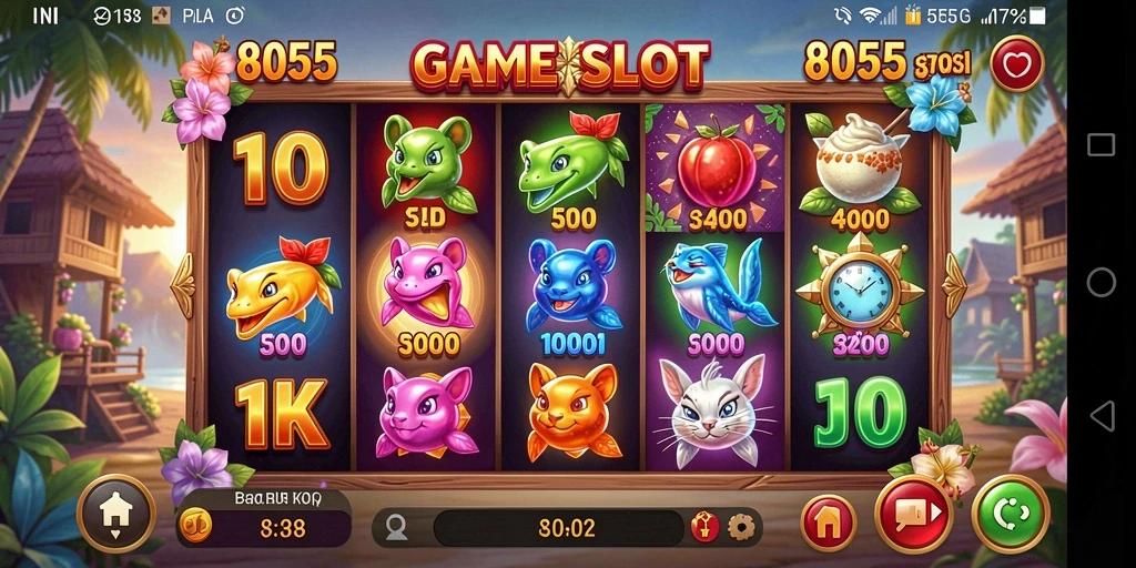 Screenshot utama 8055 yang menunjukkan gameplay Slot yang seru.