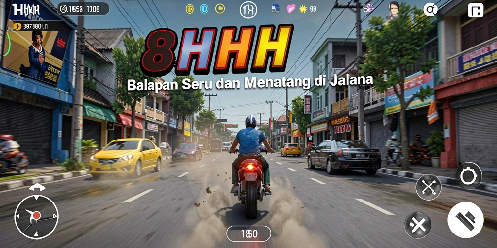 Screenshot gameplay balapan yang seru di 8HHH.