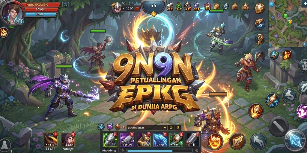 Tangkapan layar gameplay 9N9N yang menampilkan aksi pertarungan epik.