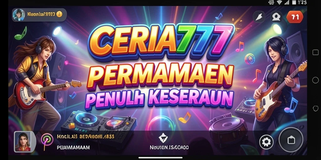 Tampilan menarik dari gameplay CERIA777 yang penuh musik.