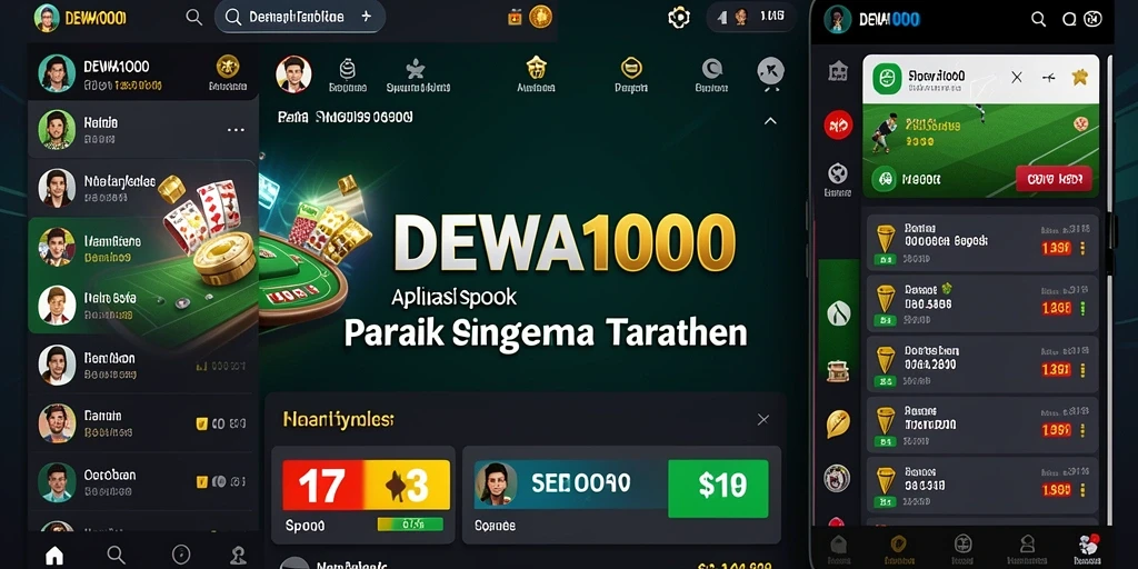 Tampilan utama DEWA1000 dengan opsi taruhan yang beragam.