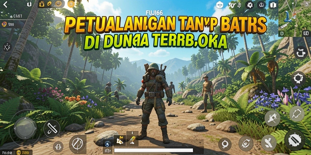 Tampilan grafis menakjubkan dari gameplay FUJI66 di dunia terbuka.