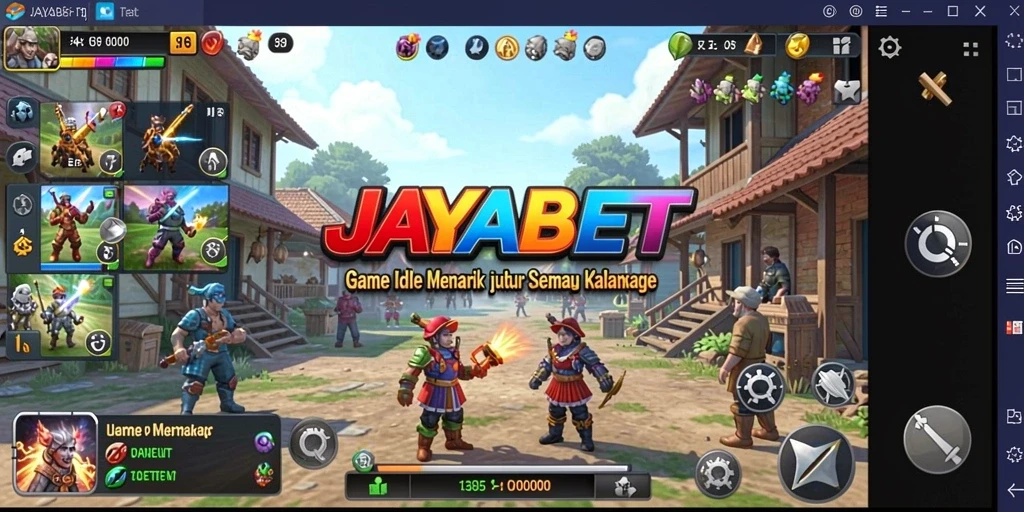 Tampilan gameplay <strong>JAYABET</strong> saat membangun kerajaan Idle yang menakjubkan.