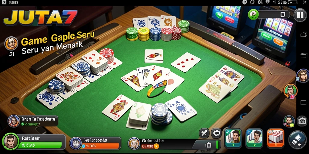 Tampilan gameplay seru dalam permainan Gaple JUTA7.
