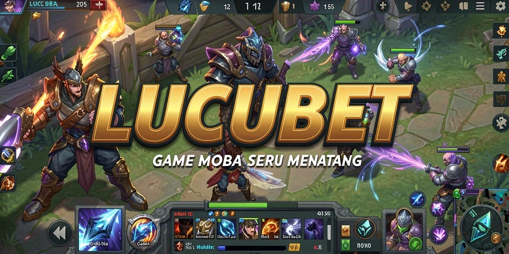 Screenshot gameplay LUCUBET menampilkan aksi seru dalam pertempuran MOBA.