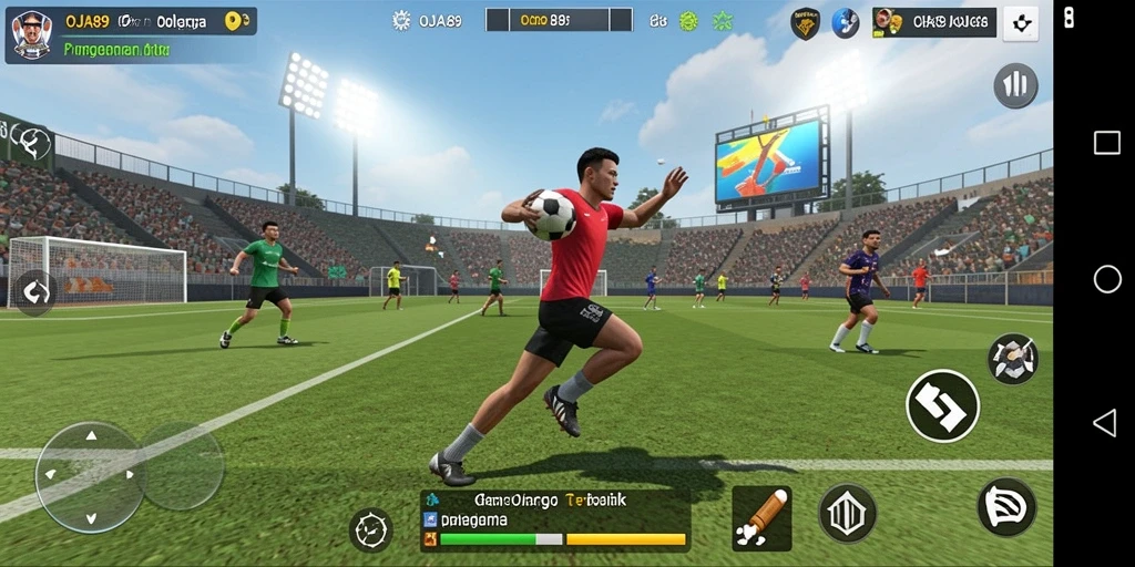 Tampilan gameplay seru di OJA89 yang penuh aksi olahraga.