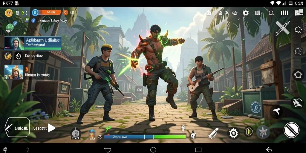 Tampilan utama RK77 yang menunjukkan fitur unggulan aplikasi utilitas.