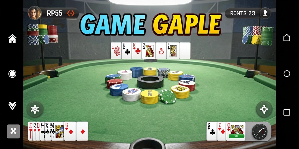 Tampilan gameplay seru dari RP55 dalam permainan Gaple.