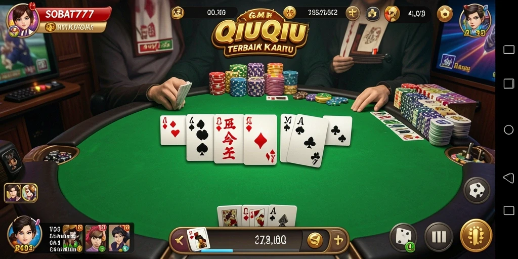 Screenshot gameplay SOBAT777 menampilkan momen seru QiuQiu.