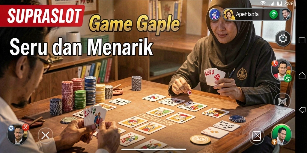 Tampilan gameplay seru di SUPRASLOT dengan strategi gaple.