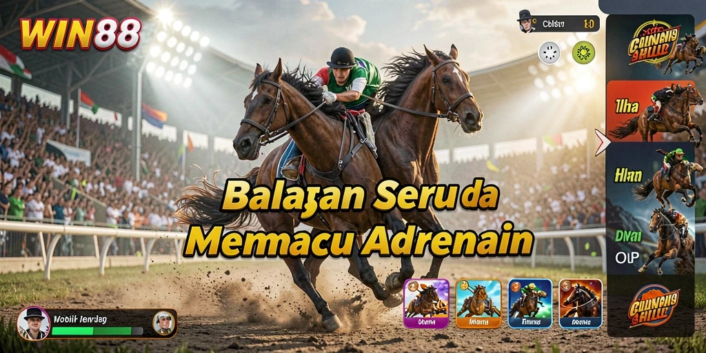 Tangkapan layar gameplay WIN88 menampilkan aksi balap yang mendebarkan.