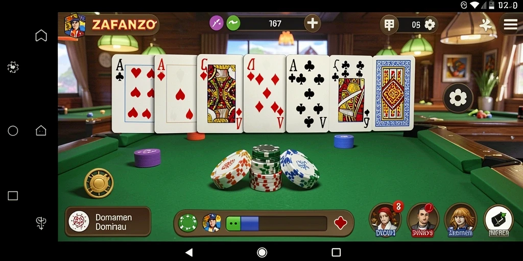 Tampilan gameplay ZAFANZO dengan grafis menarik dan antarmuka yang intuitif.